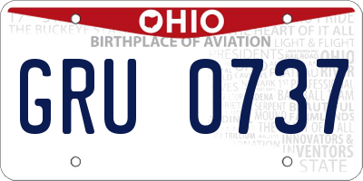 OH license plate GRU0737