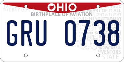 OH license plate GRU0738