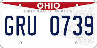 OH license plate GRU0739