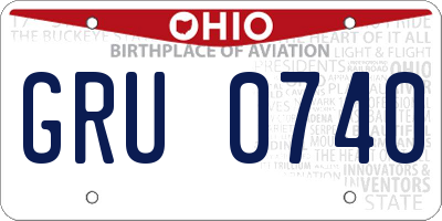 OH license plate GRU0740