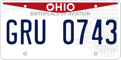 OH license plate GRU0743