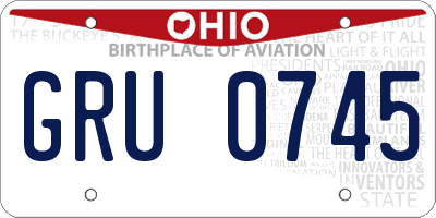 OH license plate GRU0745