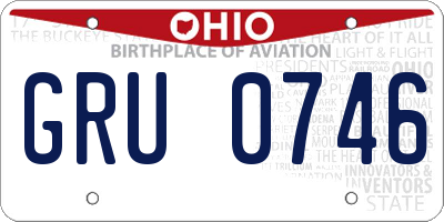 OH license plate GRU0746