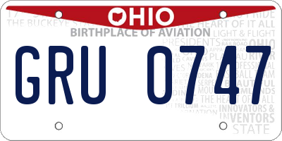 OH license plate GRU0747