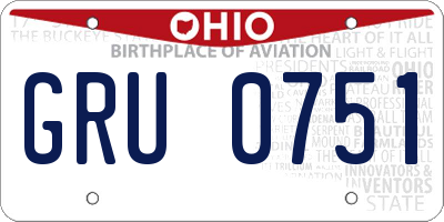 OH license plate GRU0751