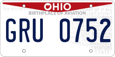 OH license plate GRU0752