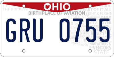 OH license plate GRU0755