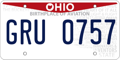 OH license plate GRU0757