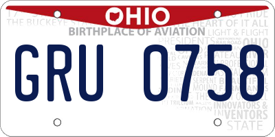 OH license plate GRU0758