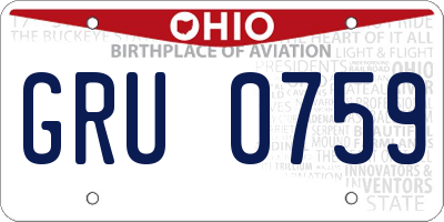 OH license plate GRU0759