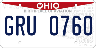 OH license plate GRU0760