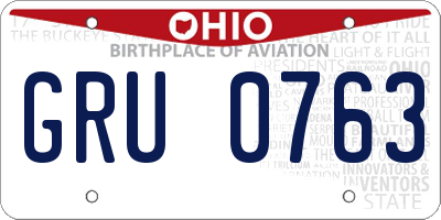 OH license plate GRU0763