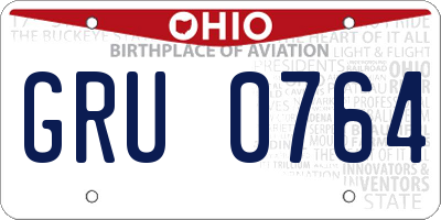 OH license plate GRU0764