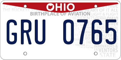 OH license plate GRU0765