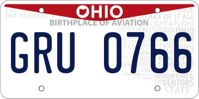 OH license plate GRU0766