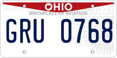 OH license plate GRU0768