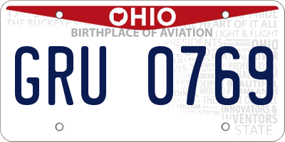 OH license plate GRU0769