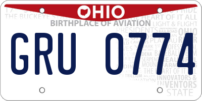 OH license plate GRU0774