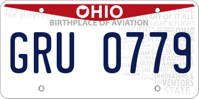 OH license plate GRU0779