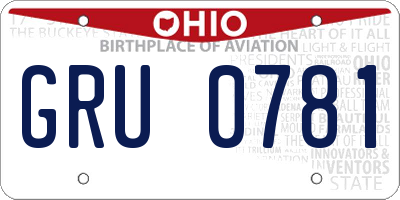 OH license plate GRU0781