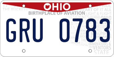 OH license plate GRU0783