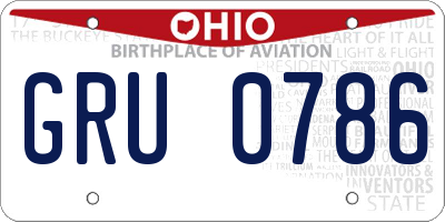 OH license plate GRU0786