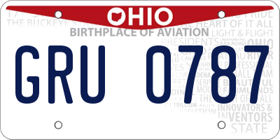 OH license plate GRU0787