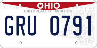 OH license plate GRU0791