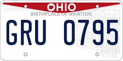 OH license plate GRU0795