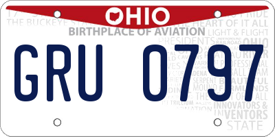 OH license plate GRU0797