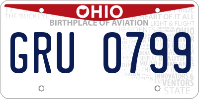 OH license plate GRU0799