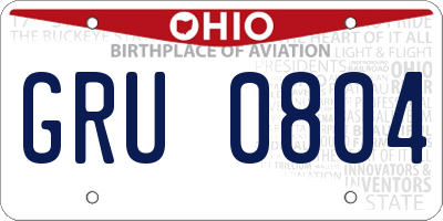 OH license plate GRU0804
