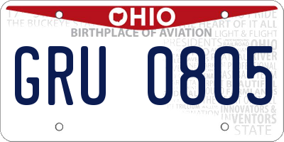 OH license plate GRU0805