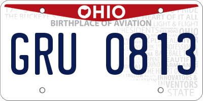 OH license plate GRU0813