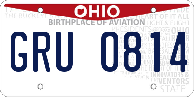 OH license plate GRU0814