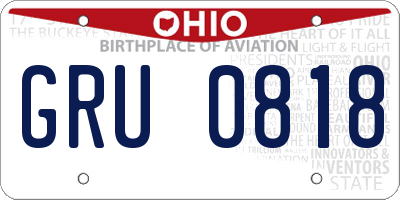 OH license plate GRU0818