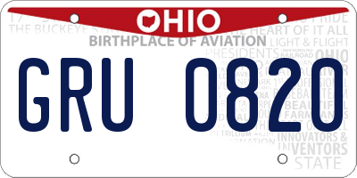 OH license plate GRU0820