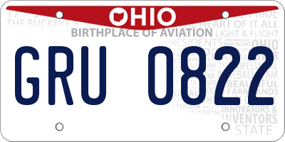 OH license plate GRU0822