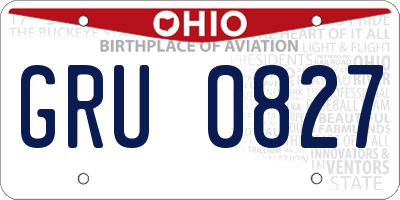 OH license plate GRU0827