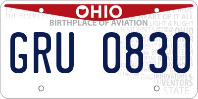 OH license plate GRU0830