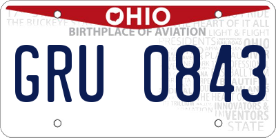 OH license plate GRU0843