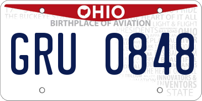 OH license plate GRU0848