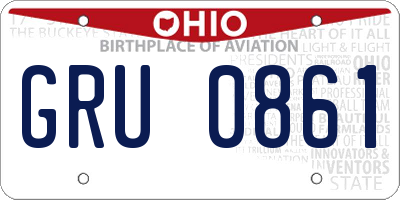 OH license plate GRU0861
