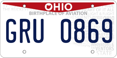 OH license plate GRU0869