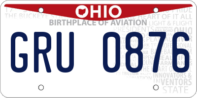 OH license plate GRU0876