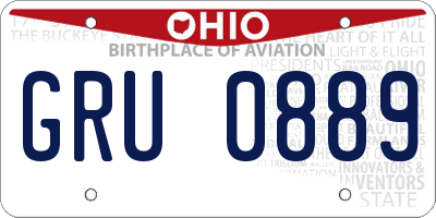 OH license plate GRU0889