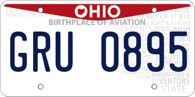 OH license plate GRU0895