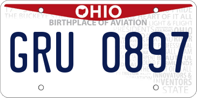 OH license plate GRU0897