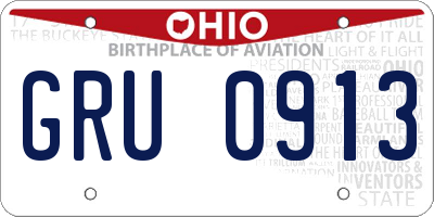 OH license plate GRU0913