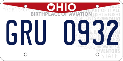OH license plate GRU0932